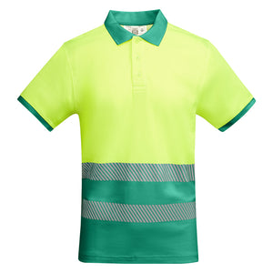 Atrio Technical high-visibility short-sleeve polo shirt.