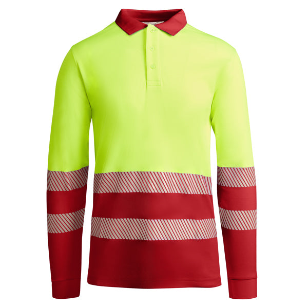Atrio Long Sleeved Technical high-visibility short-sleeve polo shirt.