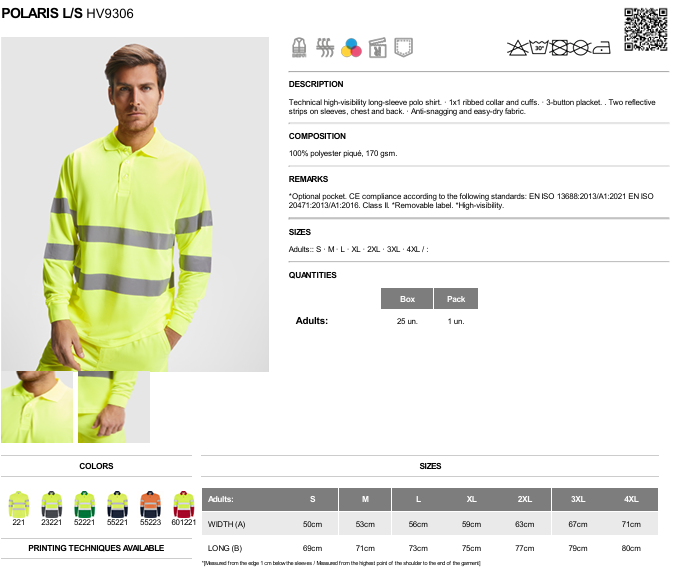 Polaris Technical high-visibility Long-sleeve polo shirt.