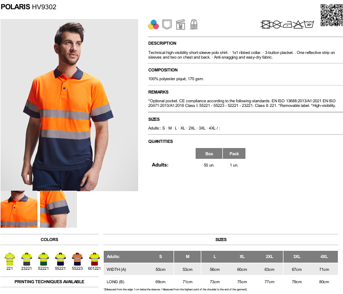 Polaris Technical high-visibility short-sleeve polo shirt.