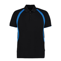 Black and Sapphire Blue Short Sleeve Sports Polo Shirt - Adult Sizes