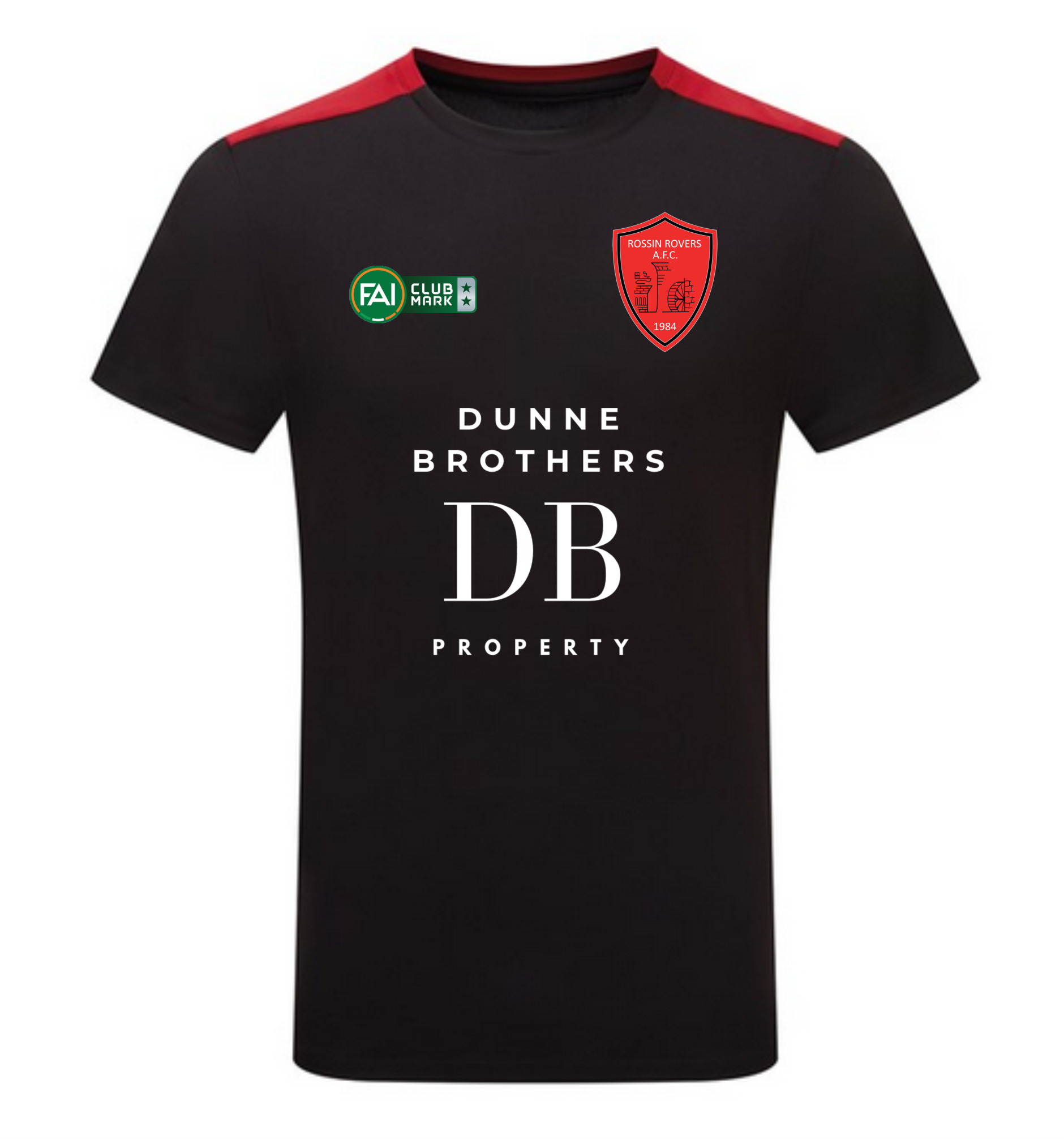Rossin Rovers FC Training tee Black - Kids sizes