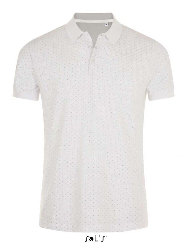 Ladies Sols Polkadot Polo Shirt White & French Navy - REDUCED TO CLEAR €2.50
