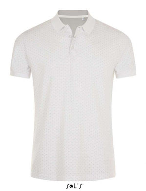Ladies Sols Polkadot Polo Shirt White & French Navy - REDUCED TO CLEAR €2.50