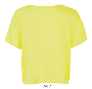 Sols Maeve Crop Top  Tee for beech Gym or Casual wear sizes S - XL - Neon Yellow