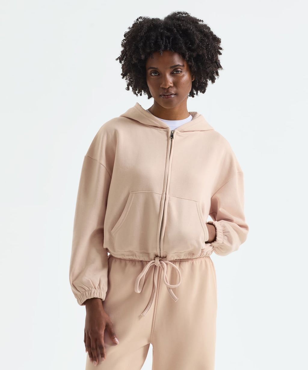 Women's TriDri® recycled cropped oversize full-zip hoodie