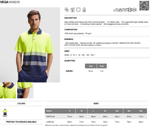 Load image into Gallery viewer, Vega High-visibility short-sleeve polo shirt in technical fabric