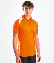 Load image into Gallery viewer, Sols Orange and White Palladium sports polo with Zip