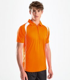 Sols Orange and White Palladium sports polo with Zip