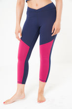 Load image into Gallery viewer, MLK  Capri Length Navy and Pink Leggings
