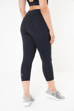 Load image into Gallery viewer, MLK Capri Length Black Leggings with  Mesh on front Leg