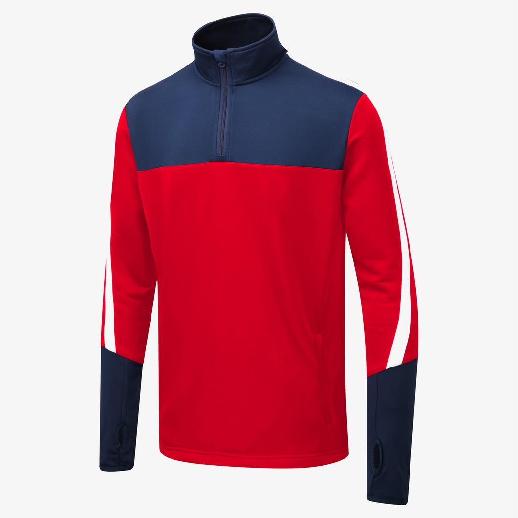 Gaelic Armour Red Navy and white performance half zip - Childrens sizes