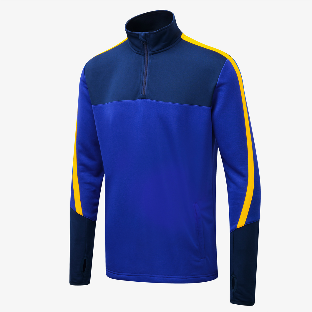 Gaelic Armour Navy Royal and Amber  performance half zip  - Childrens sizes