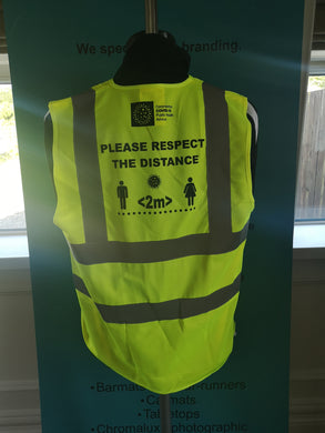 Social distancing Hi Viz Vest - Respect the distance - Free company logo