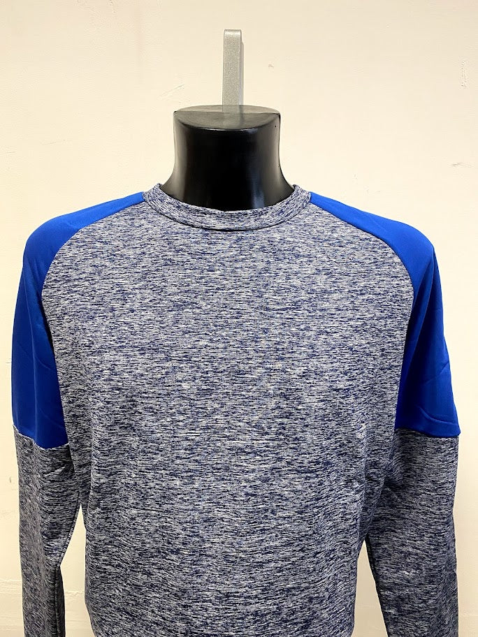 Technical Sports Crewneck - Marl Blue / White