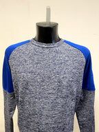 Technical Sports Crewneck - Marl Blue / White