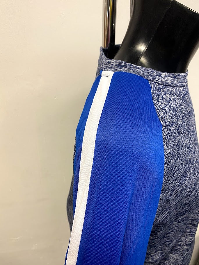 Technical Sports Crewneck - Marl Blue / White