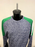 Technical Sports Crewneck - Marl Green / White - REDUCED TO CLEAR ONLY €2.50