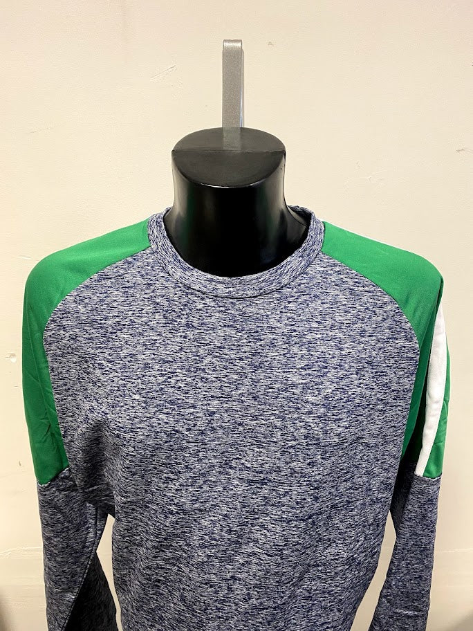 Technical Sports Crewneck - Marl Green / White - REDUCED TO CLEAR ONLY €2.50