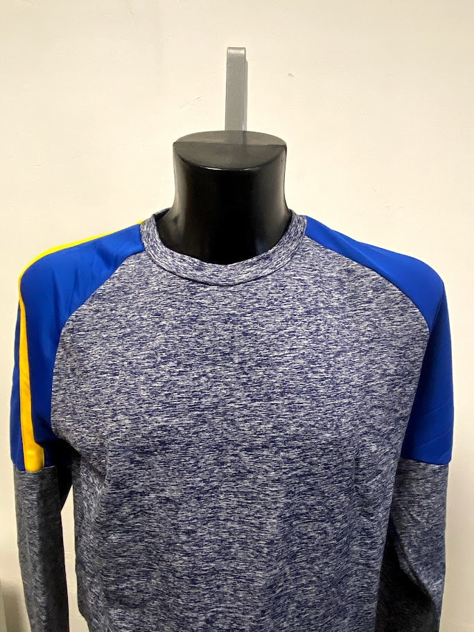 Technical Sports Crewneck - Marl Blue / Yellow