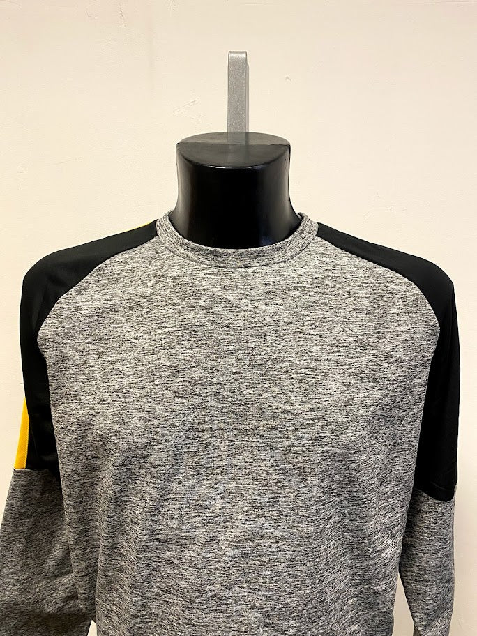 Technical Sports Crewneck - Marl Black / Yellow - REDUCED TO CLEAR ONLY €2.50