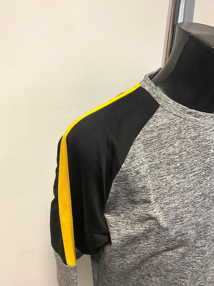 Technical Sports Crewneck - Marl Black / Yellow - REDUCED TO CLEAR ONLY €2.50
