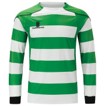 Full Set  Numbers Printed 1-16 Green and White Hoops  Long Sleeved Jersey Aged 13-14
