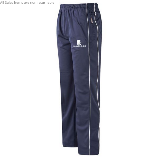 Surridge Mesh Lined Track Bottoms - Navy and White XXL only