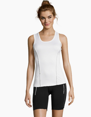 Womens Running Tank Top- Racerback in White