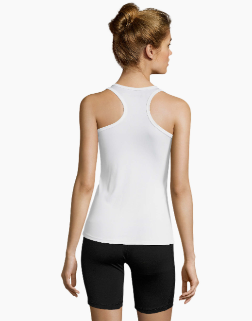 Womens Running Tank Top- Racerback in White