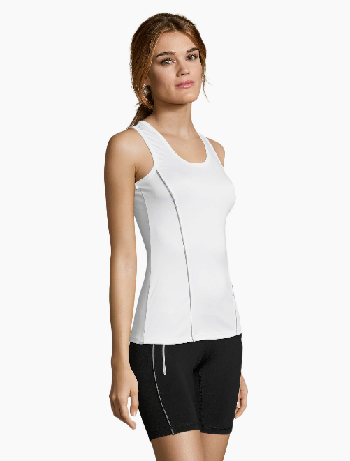 Womens Running Tank Top- Racerback in White