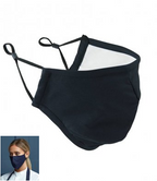 High Quality Black coloured Protective 3 layer mask with nose wire and adjustable ear toggles (AFNOR certified)