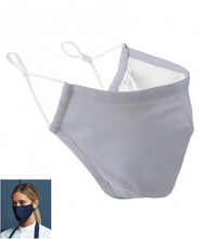 Load image into Gallery viewer, High Quality Silver Grey coloured Protective 3 layer mask with nose wire and adjustable ear toggles (AFNOR certified)