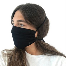 Load image into Gallery viewer, White organic cotton 2 layer   Protective mask with behind the head ties and pocket for filter