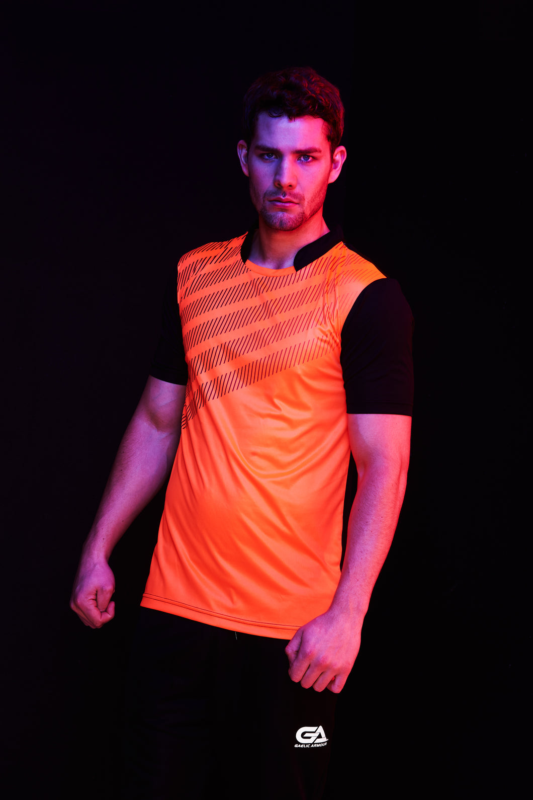 Gaelic Armour Training T-Shirt - Orange / Black Stripe