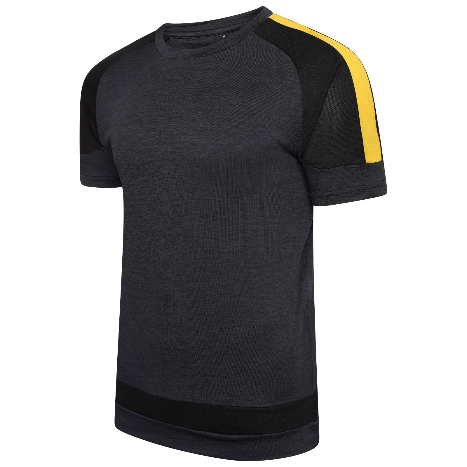 Sports Training T-Shirt Black And Amber Aged 9-10  - REDUCED TO CLEAR €2.50