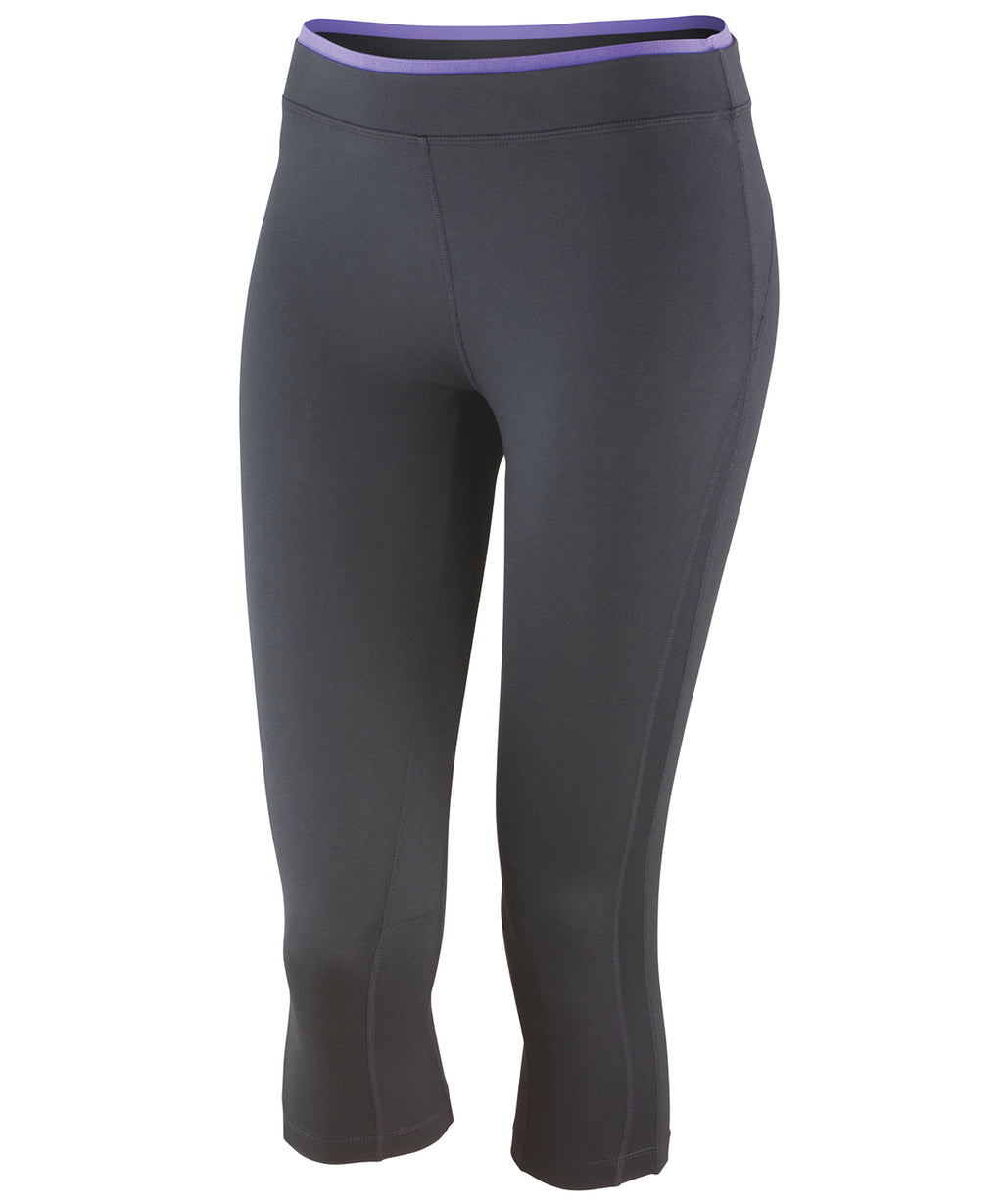 Ladies Capri Pant (Subtle Double Colour) - Black / Lavender