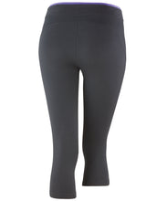 Load image into Gallery viewer, Ladies Capri Pant (Subtle Double Colour) - Black / Lavender